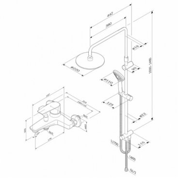 Душевая стойка Am.Pm Gem F42890A14