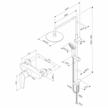 Душевая стойка Am.Pm Gem F42890A24