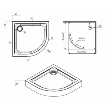 Душевой поддон Am.Pm X-Joy W88T-205-080W