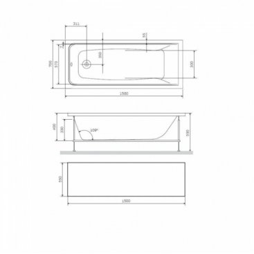 Панель для ванны Am.Pm Gem W90A-150-070W-P1