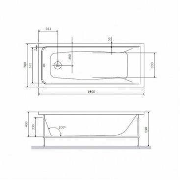 Каркас для ванны Am.Pm Gem W90A-150-070W-R