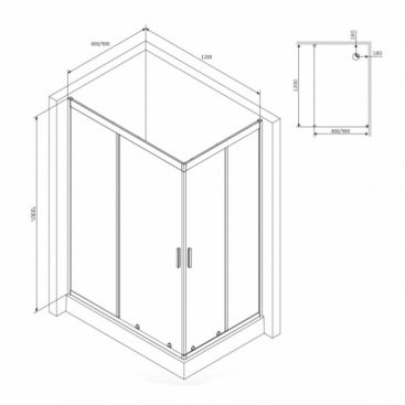 Душевой уголок Am.Pm Gem W90G-404-120280-MT