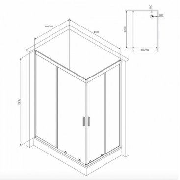 Душевой уголок Am.Pm Gem W90G-404-120290-MT