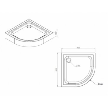 Душевой поддон Am.Pm Gem W90T-401-080W