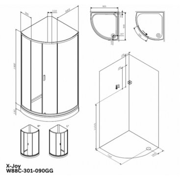 Душевая кабина Am.Pm X-Joy W88C-301-090GG