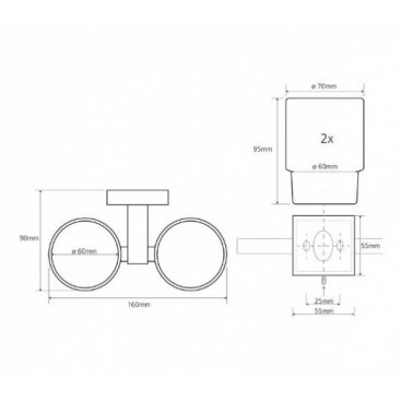 Держатель с двумя стаканами Bemeta Beta 132110022