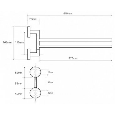 Полотенцедержатель двойной поворотный Bemeta Neo 104204105