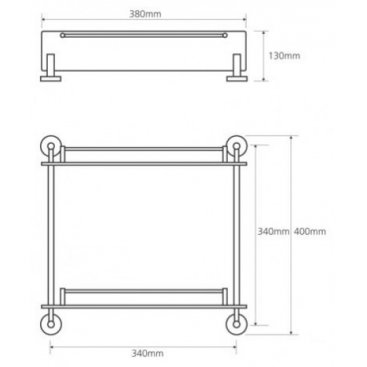 Полка стеклянная двойная Bemeta Omega 104202122