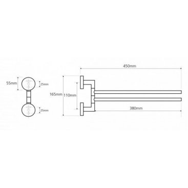 Полотенцедержатель двойной поворотный Bemeta Omega 104204102