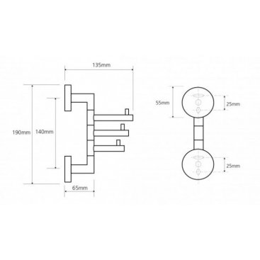 Крючок тройной поворотный Bemeta Omega 104206072