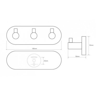 Вешалка с 3-мя крючками Bemeta Omega 104405232