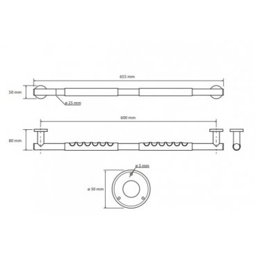 Поручень 65 см Bemeta Omega 104507681