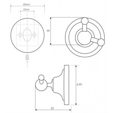 Двойной крючок Bemeta Retro 144106037