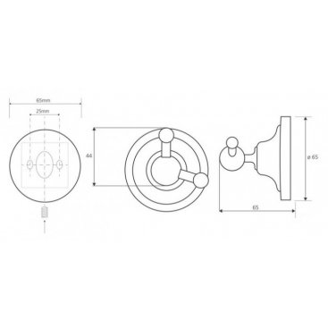 Двойной крючок Bemeta Retro 144206038