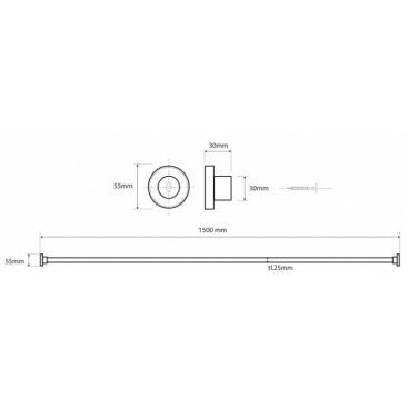 Штанга для занавески для душа 150 см Bemeta Shower 101120022