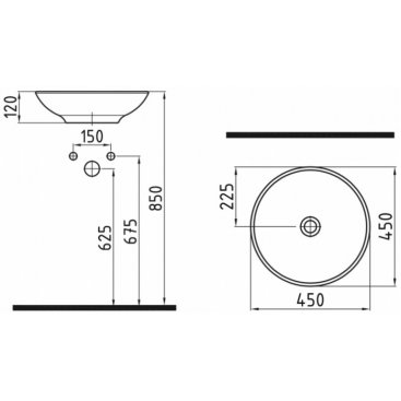 Раковина Bien Harmony HRLG04501FD0W3000