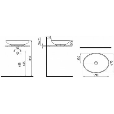 Раковина Bien Harmony HRLG05901FD0W3000