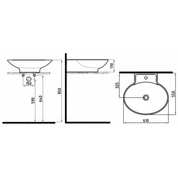 Раковина Bien Harmony HRLG06101FD1W3000