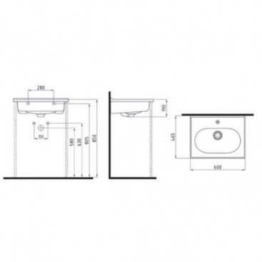 Раковина Bien Ferra FELK060B1FD1W5000