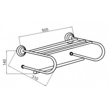 Полка для полотенец Boheme Brillante 10449 хром