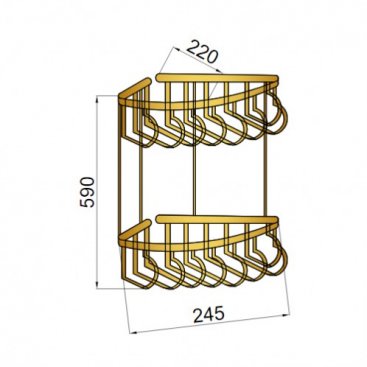 Полка 2-х ярусная угловая Boheme Medici 10622 бронза