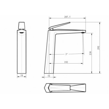 Смеситель для раковины Boheme Venturo 372 хром