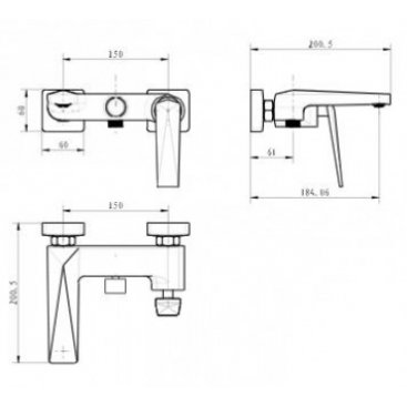 Смеситель для ванны Boheme Venturo 373-SGM Shine Gun Metall