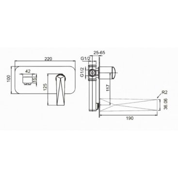 Смеситель для раковины Boheme Venturo 375-SGM Shine Gun Metall