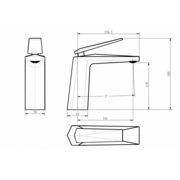 Смеситель для раковины Boheme Venturo 381-B золото-черный