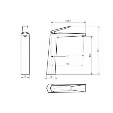 Смеситель для раковины Boheme Venturo 382 золото