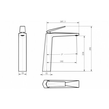 Смеситель для раковины Boheme Venturo 382-B золото-черный