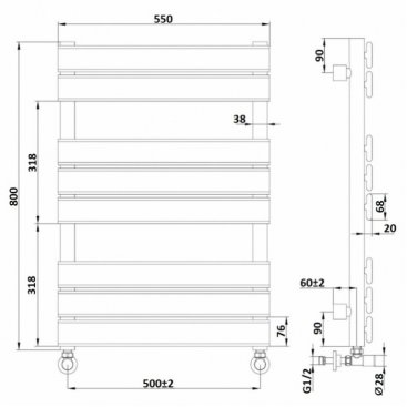 Полотенцесушитель водяной Boheme Venturo 720-G золото