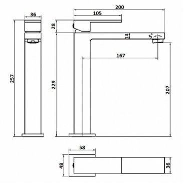 Смеситель для раковины Boheme Qubic 472-MW Matt White