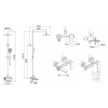 Душевая колонна Bravat Opal F6125183CP-A-RUS