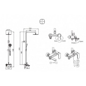 Душевая колонна Bravat Opal R F6125183CP-A2-RUS