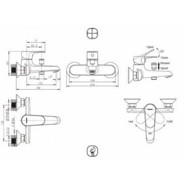 Смеситель для ванны Bravat Alfa F6120178CP-01