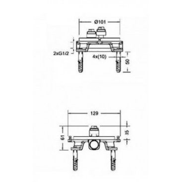 Скрытая часть смесителя Bravat Arc D9102N-ENG