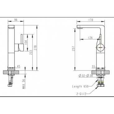 Смеситель для раковины Bravat Arc F16061K-A2-ENG