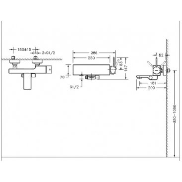 Смеситель для ванны Bravat Arc F66061C-01A-ENG