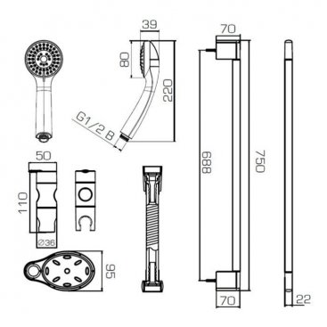 Душевой гарнитур Bravat Eco D152CP-1A-RUS