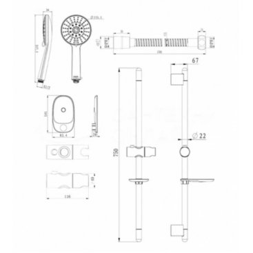 Душевой гарнитур Bravat D152CP-3-RUS