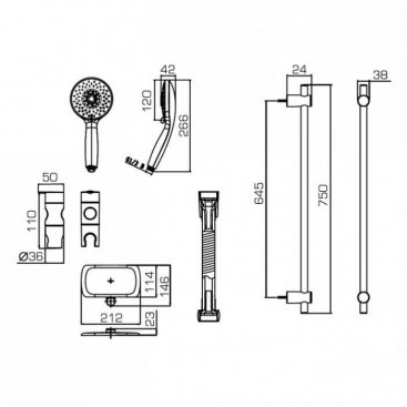 Душевой гарнитур Bravat Waterfall D154CP-2-RUS