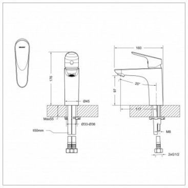 Смеситель для раковины Bravat Drop F14898C-RUS