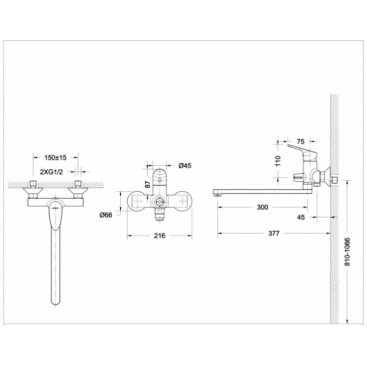 Смеситель для ванны Bravat Drop F64898C-LB