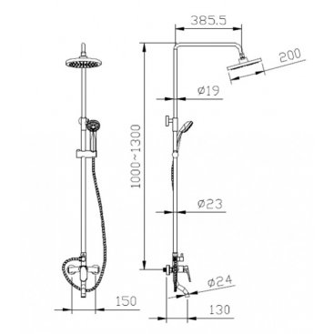 Душевая колонна Bravat Eler F6191238CP-A-RUS