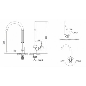 Смеситель для кухни Bravat Eler F7191238CP-RUS