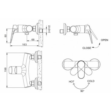 Смеситель для душа Bravat Eler FB848238CP-2-RUS