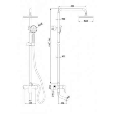 Душевая колонна Bravat Emeralda F6337371CP-A-RUS