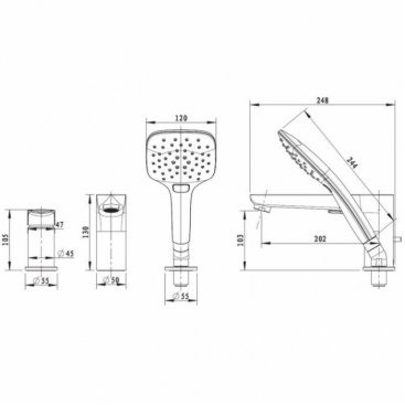 Смеситель на борт ванны Bravat Iguassu F5173218CP-1-RUS