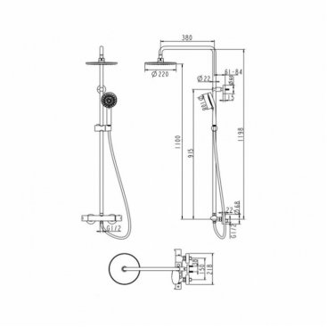 Душевая стойка Bravat Waterfall F939114C-A2-RUS